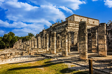 Fototapeta premium Chichen Itza showing The Colonnades Yucatan Peninsula, Mexico, North America