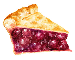 Cherry pie dessert food illustration  © Ann Lou