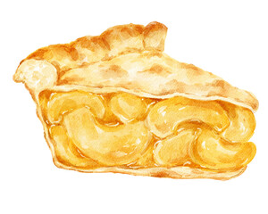 Peach pie dessert food illustration 