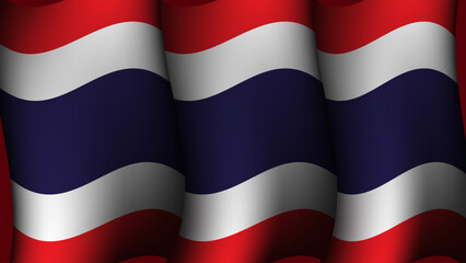 thailand waving flag background design vector illustration