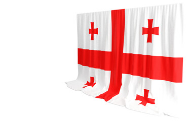 Georgian Flag Curtain in 3D Rendering Celebrating Georgia's Rich Heritage