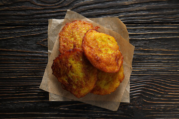 Lunch tasty food concept - delicious hash browns