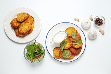 Lunch tasty food concept - delicious hash browns