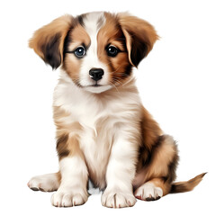 Clipart of an adorable puppy, isolated on transparent background