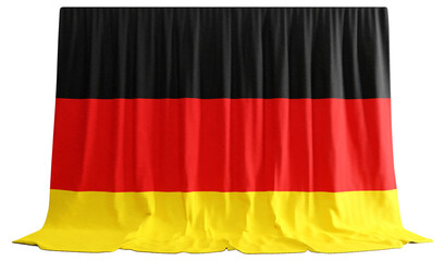 German Flag Curtain in 3D Rendering Germany's Resilient Spirit