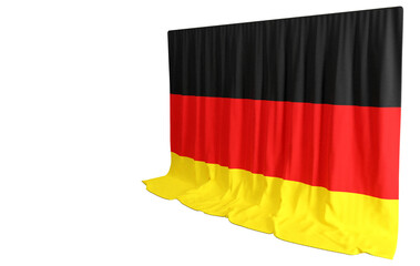 German Flag Curtain in 3D Rendering Germany's Resilient Spirit
