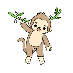 Cute monkeys Jungle wild animals baby little monkeys