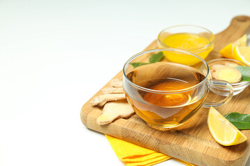 Cold treatment, healthcare concept - tea with ginger