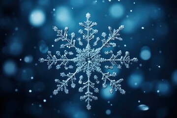 Snowflake on a dark blue background