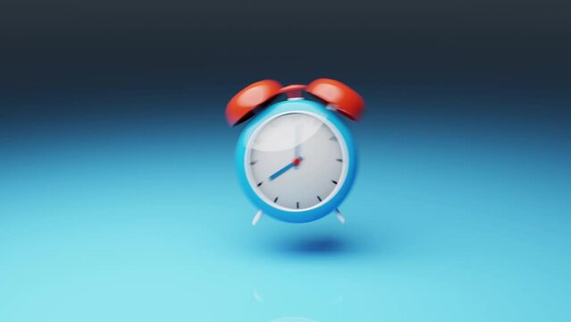 Cartoon alarm clock ringing 3D animation