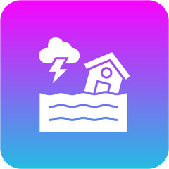 Fototapeta premium Flooded House Icon