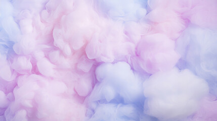 Colorful cotton candy in soft pastel color background. Generative AI - obrazy, fototapety, plakaty