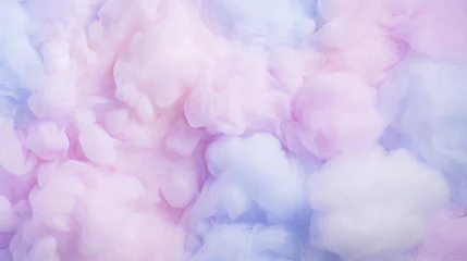 Schilderijen op glas Colorful cotton candy in soft pastel color background. Generative AI © AngrySun