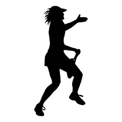 silhouette of a illustration tennis girl player vector