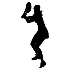 silhouette of a tennis girl player illustration vector