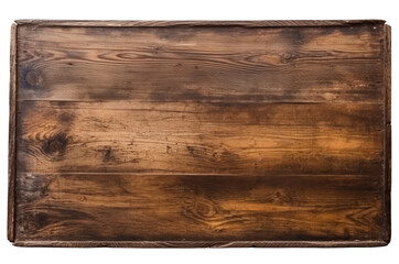 Old wooden board isolated on transparent background