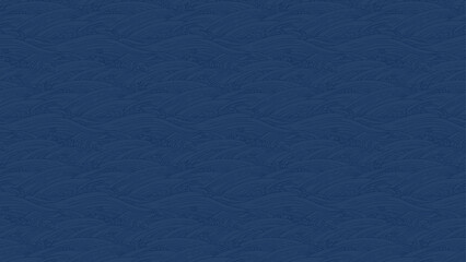 紺色の和風波模様デザイン背景 - 645199121