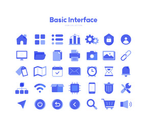 basic simple icon collection illustration
