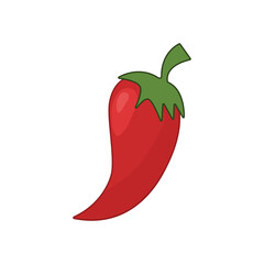 Pepper. Red hot pepper. Spice. Vegetable garden. Vegetarian organic product. Vector illustration isolated on a white background