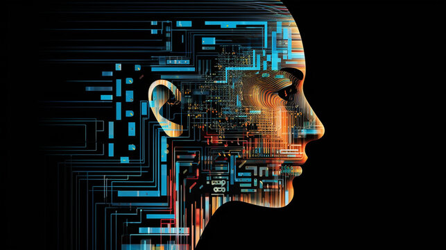 Abstract Digital Human Face: AI Concept for Big Data and Cyber Security