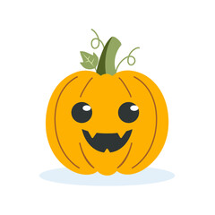 Cute Pumpkin icon. isolated on white the Background with Vector Illustrations.