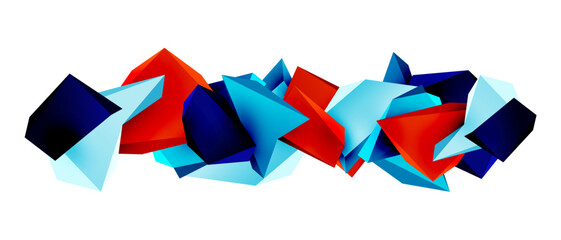 A stylish and modern abstract background featuring geometric 3D shapes constructed from low-poly triangles, perfect for contemporary designs