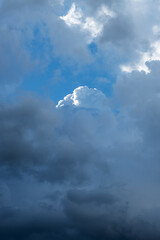 Moody sky clears after rain.
