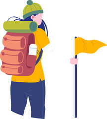 Hiking Character Illustration