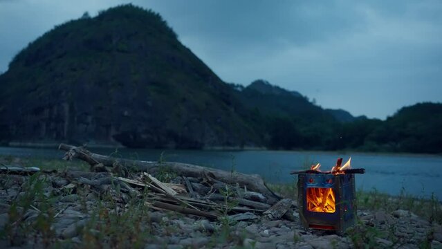 camping in the mountains