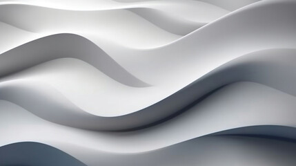 Obraz premium Curvy smooth rippled surface, minimal white dynamic 3D wave, futuristic and creativity concept illustration, abstract modern background.