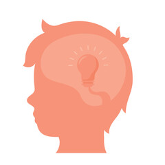 profile brain with idea illustration