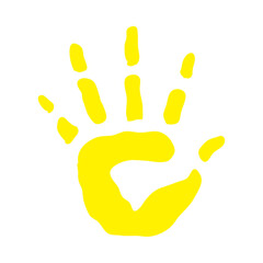 handprint paint color yellow illustration