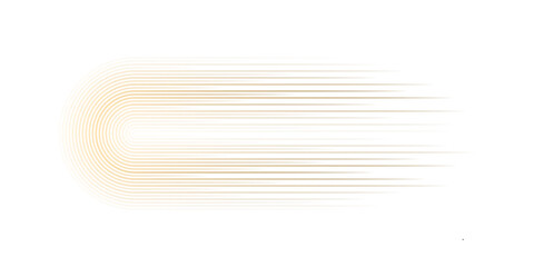 Vector half circle lines flowing dynamic pattern gold gradient isolated on transparent background for design element in concept luxury, speed, technology, digital, modern - 645208937
