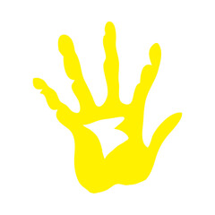 handprint paint color yellow
