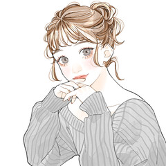 こちらを見ている女性