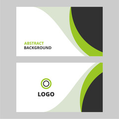 Creative and modern vector business card and template. simple clean background design with abstract green waving shapes