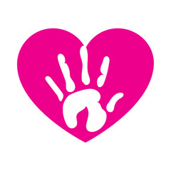 handprint paint color heart