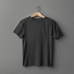 Black t-shirt blank Mockup clothing. Black Tee Design Canvas.