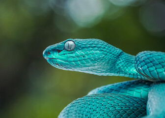 Blue snake on a branch