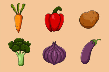 Set Collection of Vegetable Element