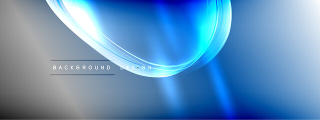 Vector abstract background - liquid transparent bubble shapes on fluid gradient with shadows and light effects