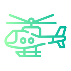 helicopter Line Gradient Icon