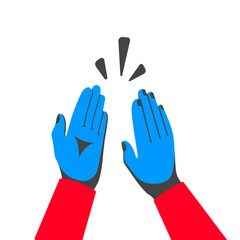 Give me five, color icon. Two hands in a friendly greeting. Template for web design and print. Vector illustration flat design. Isolated on white background.