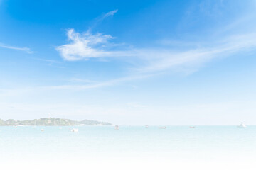 Obraz premium Cloudy Blue sky at sunset. Gradient color. Sky texture, abstract nature background in Patong Phuket Thailand