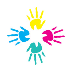 handprint paint colors illustration