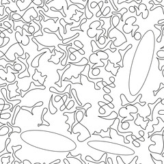A lot of small abstract doodles make up a vector seamless pattern for textiles, prints, websites, presentations.