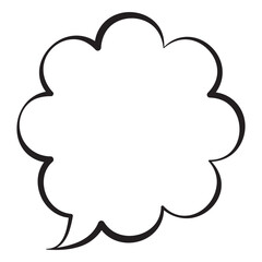 吹き出しのイラスト9【手描き風】