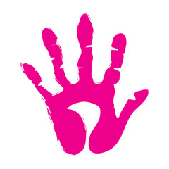 handprint paint color pink illustration