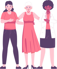 Breast Cancer Character Illustration