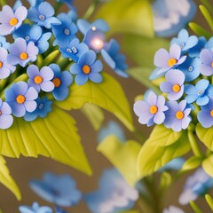 Wondrous Forget me not  blossom 3D background